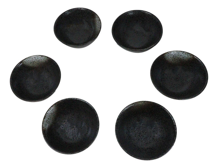 Ebros Gift Pack Of 6 Charcoal Grey Hakumu Collection Small Rice Soup Appetizer Bowls 10oz