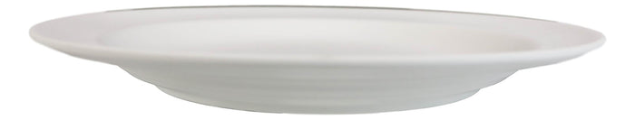 Ebros Gift Pack Of 6 Contemporary Irregular Ridged Matte White Melamine Large Dinner Plates