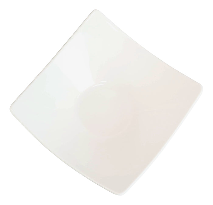 Ebros Gift Pack Of 6 Contemporary White Quad Cornered 12oz Rice Soup Sauce Porcelain Bowls