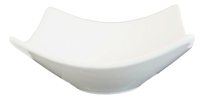 Ebros Gift Pack Of 6 Contemporary White Quad Cornered 12oz Rice Soup Sauce Porcelain Bowls