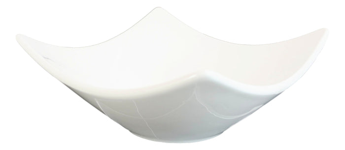 Ebros Gift Pack Of 6 Contemporary White Quad Cornered 12oz Rice Soup Sauce Porcelain Bowls