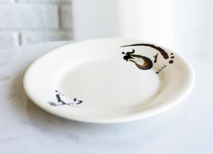 Ebros Gift Pack Of 6 Eggplant With Zen Swirl Design Appetizer Salad Buffet Round Plates 7"D