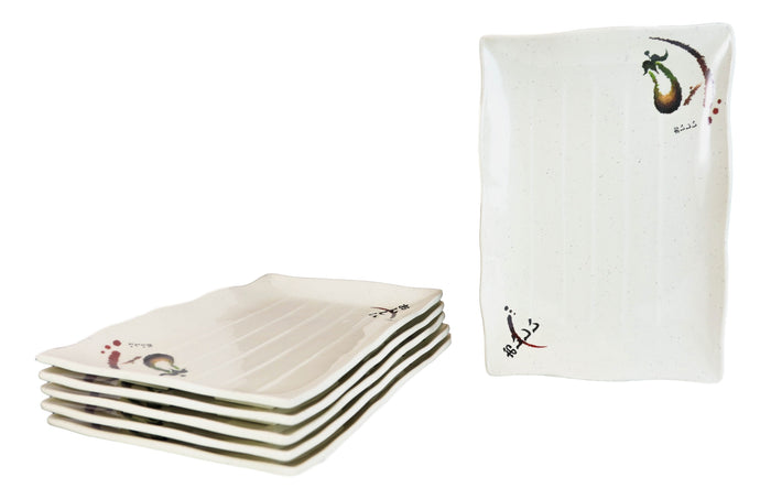 Ebros Gift Pack Of 6 Eggplant With Zen Swirl Wavy Design Large Dinner Entree Buffet Plates
