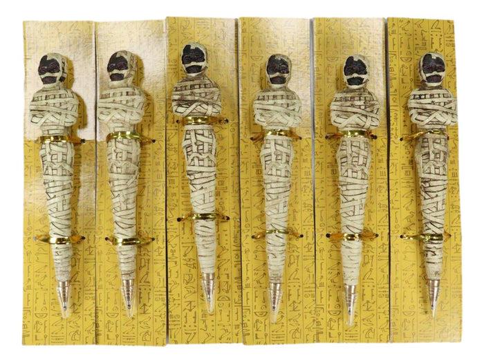Ebros Gift Pack Of 6 Egyptian Bandage Wrapped Mummy Sarcophagus Sculptural Ballpoint Pens