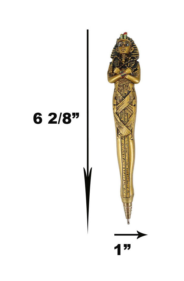 Ebros Gift Pack Of 6 Egyptian Mask Of King TUT Pharaoh Sarcophagus Figurine Ballpoint Pens