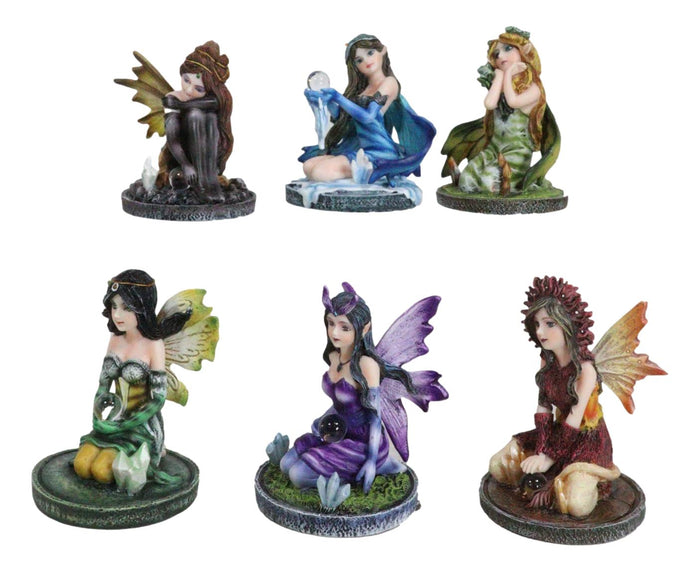 Ebros Gift Pack Of 6 Fantasy Pretty Fairy Garden In Their Whimsical Worlds Small Figurines