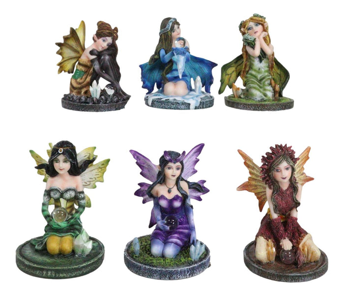 ebros gift Pack Of 6 Fantasy Pretty Fairy Garden In Their Whimsical Worlds Small Figurines