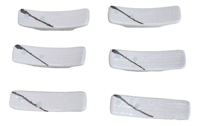 Ebros Gift Pack Of 6 Frostflakes Yukino Hana Collection Porcelain Chopsticks Hashioki Rest