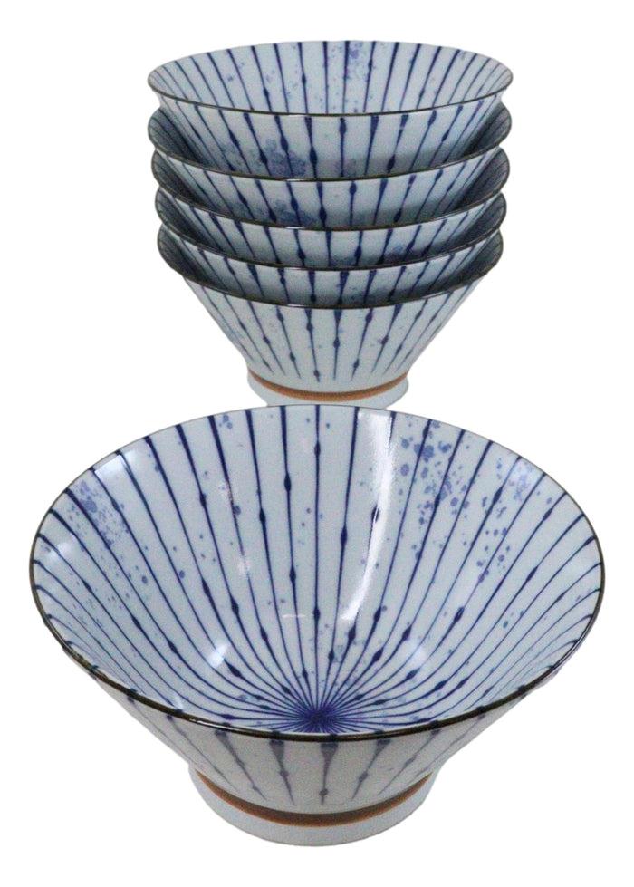 Ebros Gift Pack Of 6 Fubuki Tokusa Made In Japan Medium 38oz Ramen Soup Rice Salad Bowls