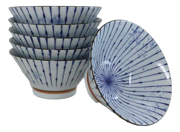 Ebros Gift Pack Of 6 Fubuki Tokusa Made In Japan Medium 38oz Ramen Soup Rice Salad Bowls