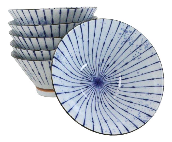 ebros gift Pack Of 6 Fubuki Tokusa Made In Japan Medium 38oz Ramen Soup Rice Salad Bowls