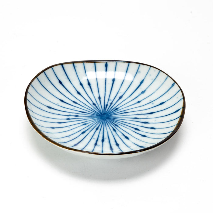 ebros gift Pack Of 6 Fubuki Tokusa Made In Japan Round Flair Appetizer Salad Small Plates