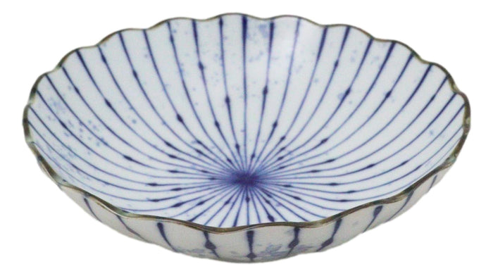 Ebros Gift Pack Of 6 Fubuki Tokusa Made In Japan Round Flair Deep Plates Shallow Bowls 15oz