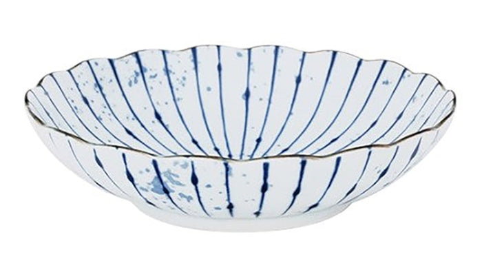 ebros gift Pack Of 6 Fubuki Tokusa Made In Japan Round Flair Deep Plates Shallow Bowls 24oz