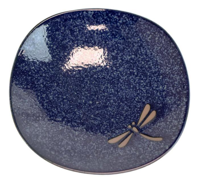 Ebros Gift Pack Of 6 Made In Japan Blue Single Dragonfly Small Appetizer Salad Coupe Plate