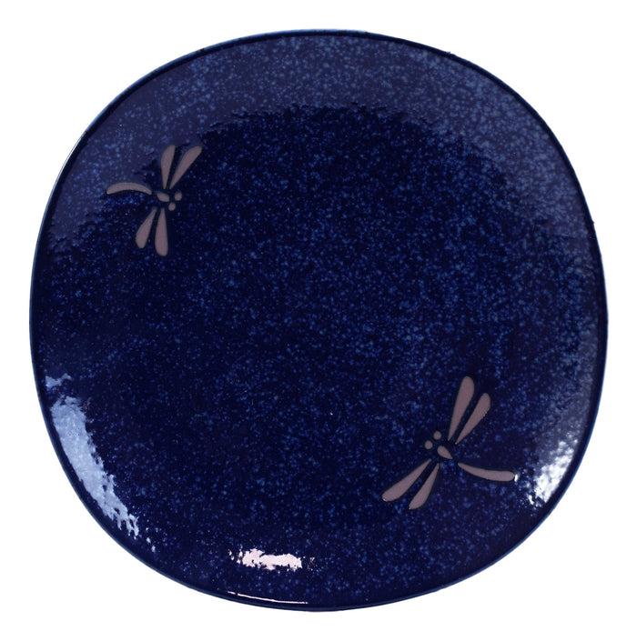 Ebros Gift Pack Of 6 Made In Japan Blue Tombo Dragonfly Small Appetizer Salad Coupe Plate
