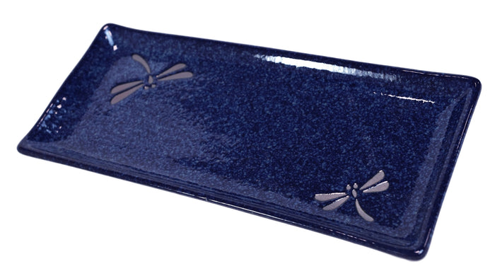 Ebros Gift Pack Of 6 Made In Japan Dragonfly Ceramic Sushi Entree 11" Long Plates Platters