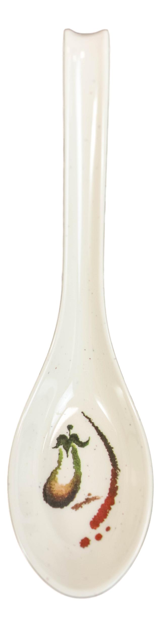 Ebros Gift Pack Of 6 Melamine Zen Swirl Eggplant Art Ladle Soup Spoon With Notch Hook Ends