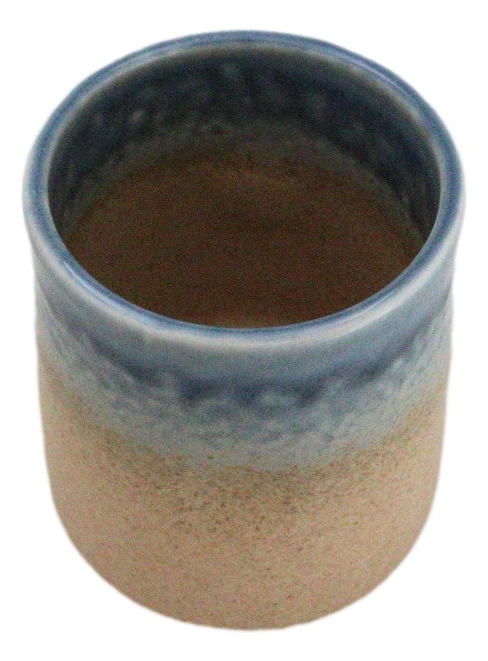 Ebros Gift Pack Of 6 Porcelain Ao Nagashi Blue River Reactive Glaze Yunomi Tea Cups 9oz