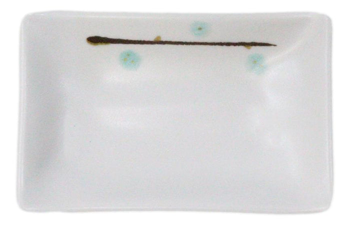 Ebros Gift Pack Of 6 Rectangular Yukino Hana Snowflakes Melamine Condiment Sauce Dishes
