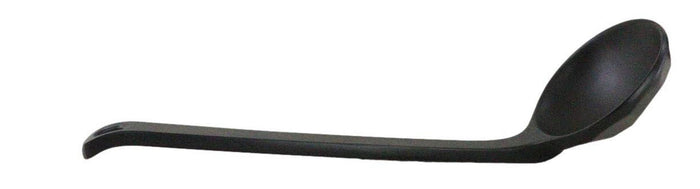 Ebros Gift Pack Of 6 Ridged Matte Black Melamine Stirring Mixing Serving Ladle Spoons
