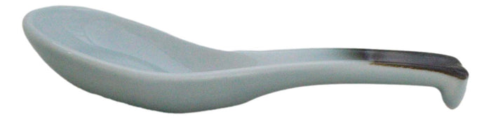 Ebros Gift Pack Of 6 Seikai Blue Sky Collection Ceramic Asian Soup Spoons With Hook 5.75"L