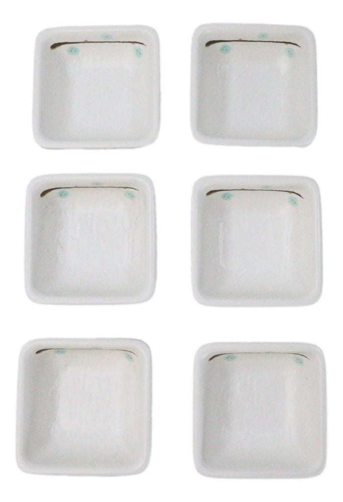 Ebros Gift Pack Of 6 Square Yukino Hana Snowflakes Melamine Condiments Dipping Sauce Dishes