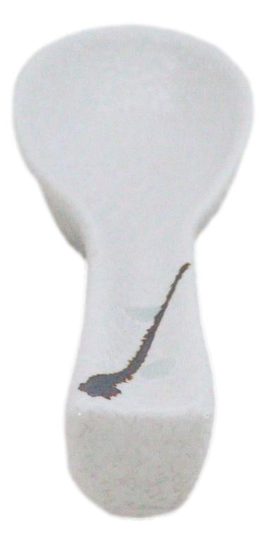Ebros Gift Pack Of 6 Yukino Hana Collection Ceramic Asian Soup Spoons With Hook 5.75"L