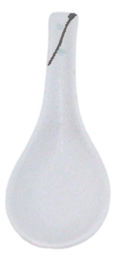 Ebros Gift Pack Of 6 Yukino Hana Collection Ceramic Asian Soup Spoons With Hook 5.75"L