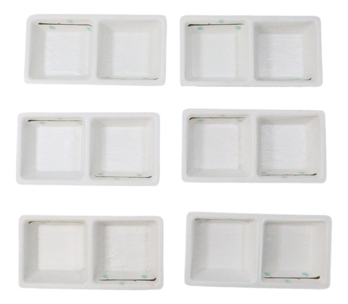 Ebros Gift Pack Of 6 Yukino Hana Snowflakes Melamine 2 Partition Condiments Sauce Dishes