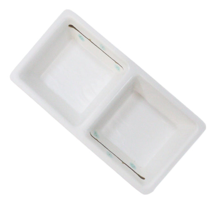 Ebros Gift Pack Of 6 Yukino Hana Snowflakes Melamine 2 Partition Condiments Sauce Dishes