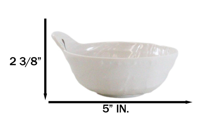 Ebros Gift Pack Of 6 Yukino Hana Snowflakes Melamine Shallow Bowls With Handle 7oz