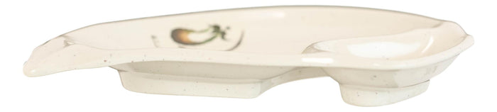 Ebros Gift Pack Of 6 Zen Swirl Eggplant Shape Appetizer Sushi Plates With Sauce Compartment