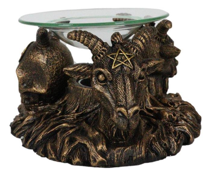 Ebros Gift Pagan Occult Baphomet Sabbatic Goat Skull Demon Candle Oil Tart Scent Burner