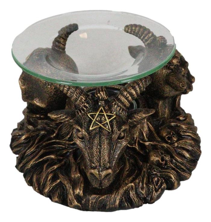 Ebros Gift Pagan Occult Baphomet Sabbatic Goat Skull Demon Candle Oil Tart Scent Burner