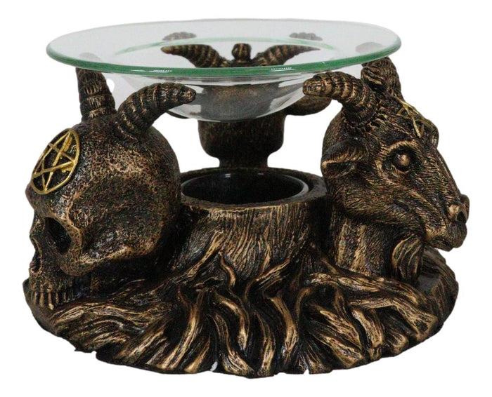 Ebros Gift Pagan Occult Baphomet Sabbatic Goat Skull Demon Candle Oil Tart Scent Burner