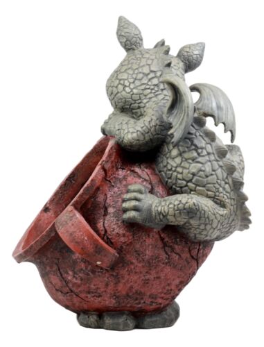 Ebros Gift Pair Of Naughty Climbing Dragon Baby Planter Pot Home Patio Garden Statue 13"H