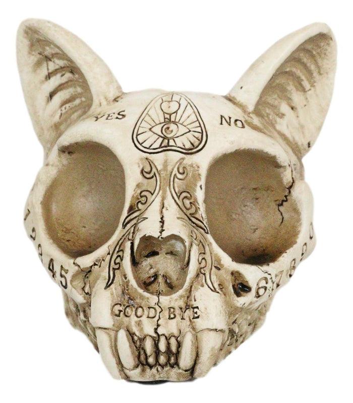 Ebros Gift Paranormal Ouija Spirit Medium Cat Skull Ashtray Figurine Supernatural Occultist