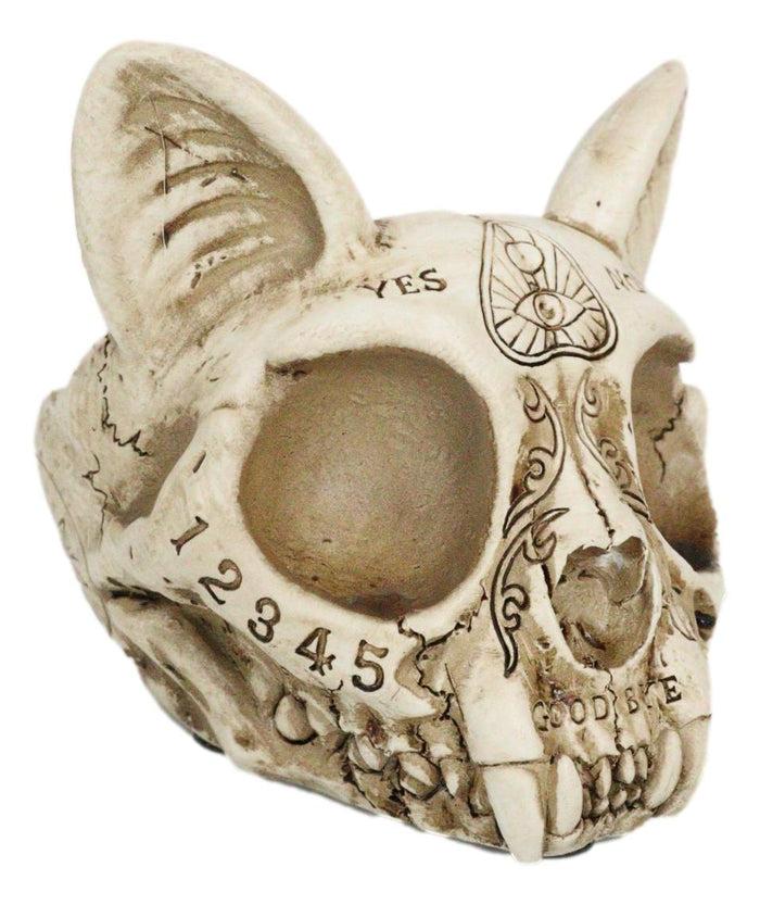 Ebros Gift Paranormal Ouija Spirit Medium Cat Skull Ashtray Figurine Supernatural Occultist