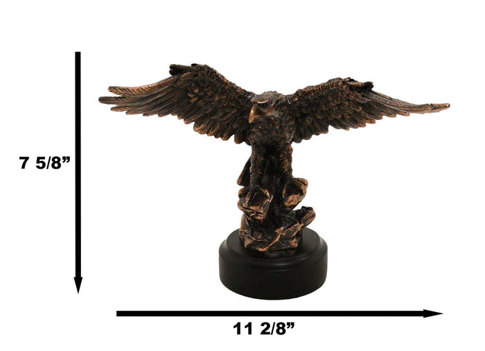 Ebros Gift Patriotic American Bald Eagle Bronze Electroplated Resin Figurine With Base
