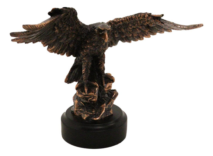 Ebros Gift Patriotic American Bald Eagle Bronze Electroplated Resin Figurine With Base