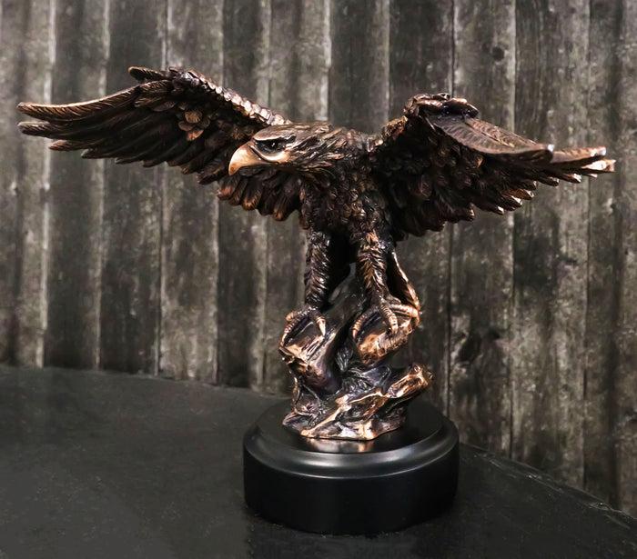 ebros gift Patriotic American Bald Eagle Bronze Electroplated Resin Figurine With Base