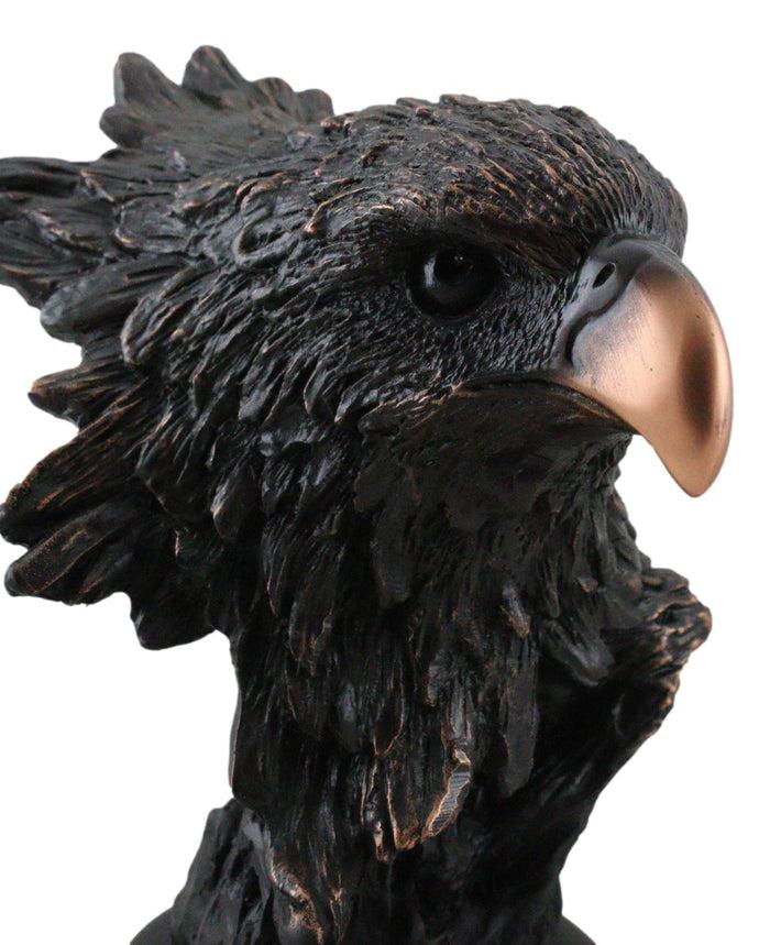 Ebros Gift Patriotic American Bald Eagle Bust Bronze Electroplated Resin Figurine With Base