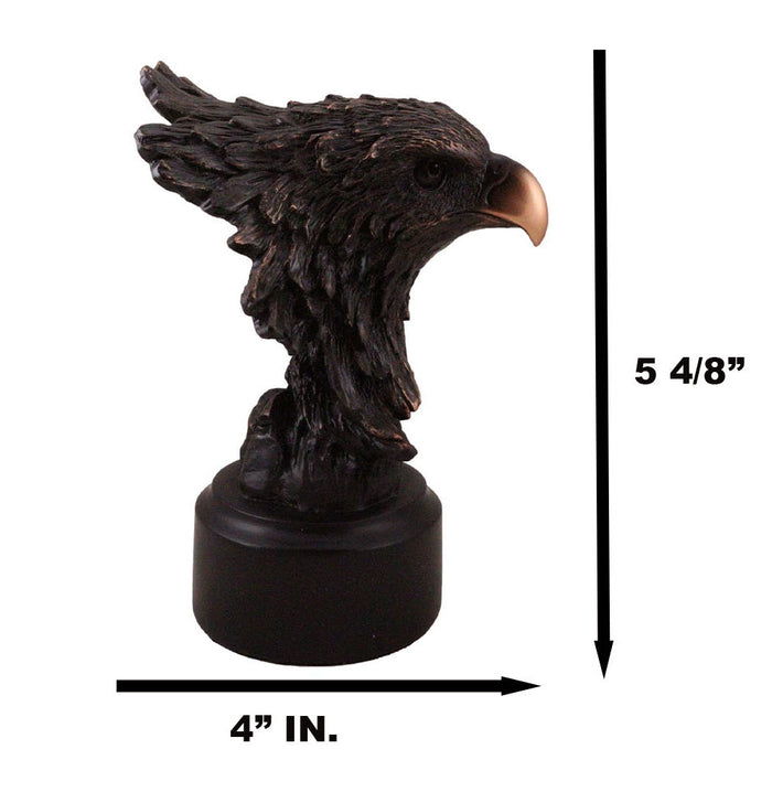 Ebros Gift Patriotic American Bald Eagle Bust Bronze Electroplated Resin Figurine With Base