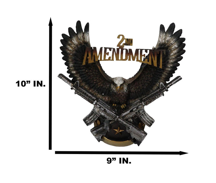Ebros Gift Patriotic American Bald Eagle Wings Of Glory Rifles 2nd Amendment Wall Decor