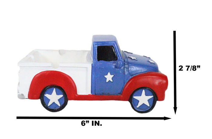 Ebros Gift Patriotic American Flag Rustic Vintage Pickup Truck Cigarette Ashtray Figurine