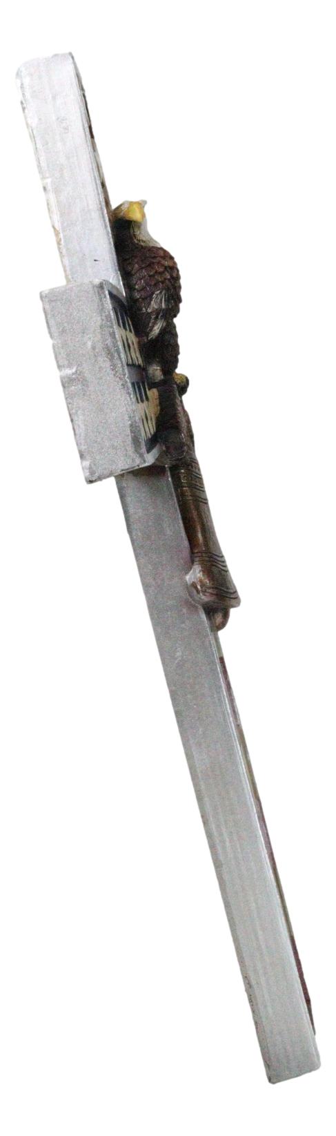 Ebros Gift Patriotic American Flag Star Spangled Banner With Liberty Bell Eagle Wall Cross