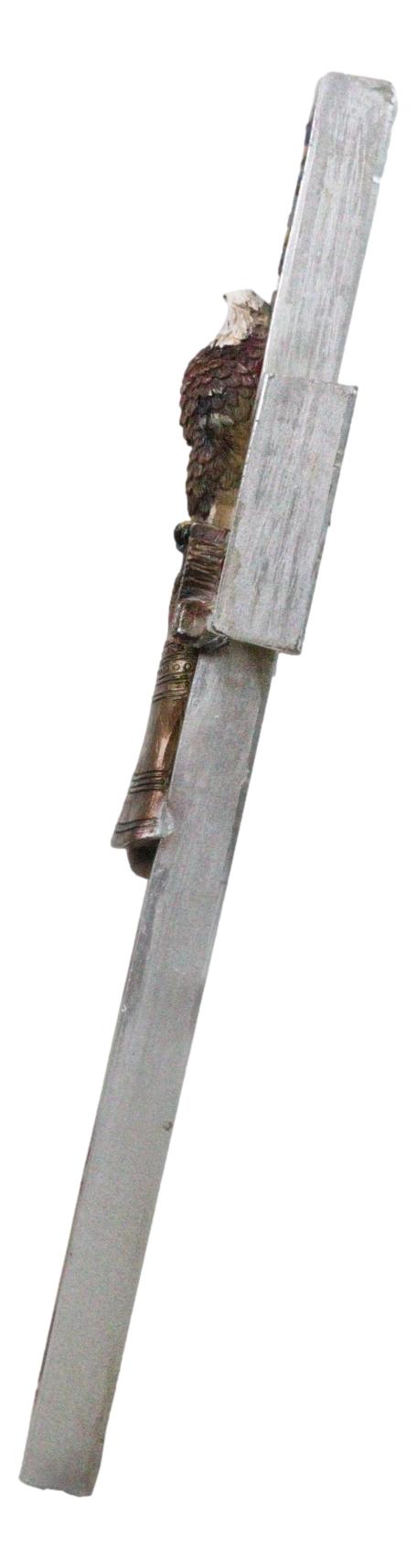 Ebros Gift Patriotic American Flag Star Spangled Banner With Liberty Bell Eagle Wall Cross