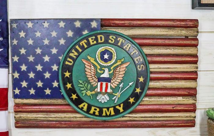 ebros gift Patriotic American Flag United States Army Eagle Seal Wooden Wall Decor Plaque