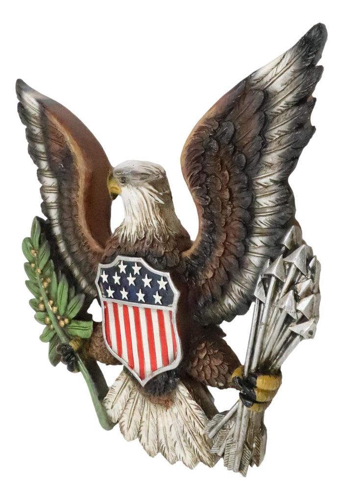 Ebros Gift Patriotic American Great Seal Bald Eagle With Olive Branch And Arrows Wall Decor